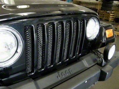 One-Piece 3D Grille Insert; Black (97-06 Jeep Wrangler TJ)
