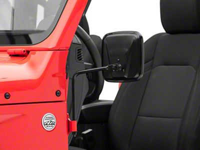 Outback Mirrors; Gloss Black (66-25 Jeep CJ5, CJ7, Wrangler YJ, TJ, JK & JL)