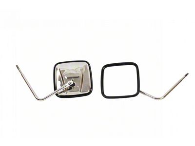 Outback Mirrors; Polished (66-25 Jeep CJ5, CJ7, Wrangler YJ, TJ, JK & JL)