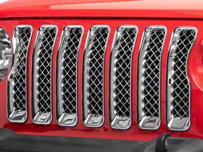 Overlay Grille; Chrome (18-20 Jeep Wrangler JL Sport)