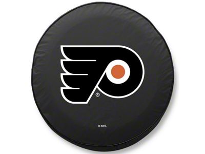 Philadelphia Flyers Spare Tire Cover with Camera Port; Black (18-25 Jeep Wrangler JL)