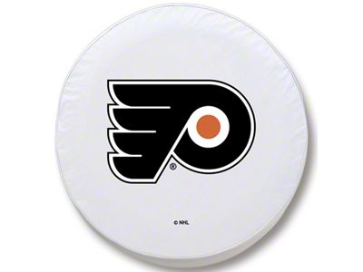 Philadelphia Flyers Spare Tire Cover with Camera Port; White (18-25 Jeep Wrangler JL)