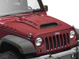 Piranha Series Hood with Functional Air Vents; Unpainted (07-18 Jeep Wrangler JK)