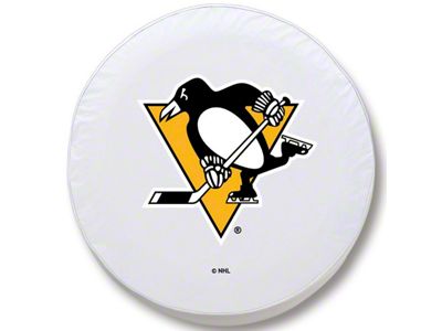 Pittsburgh Penguins Spare Tire Cover with Camera Port; White (18-25 Jeep Wrangler JL)