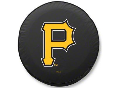 Pittsburgh Pirates Spare Tire Cover with Camera Port; Black (18-25 Jeep Wrangler JL)
