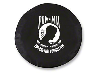 POW-MIA Spare Tire Cover with Camera Port; Black (18-25 Jeep Wrangler JL)