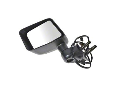 Powered Heated Mirror; Textured Black; Driver Side (15-18 Jeep Wrangler JK)