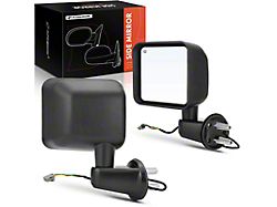 Powered Heated Mirrors; Textured Black (2014 Jeep Wrangler JK)