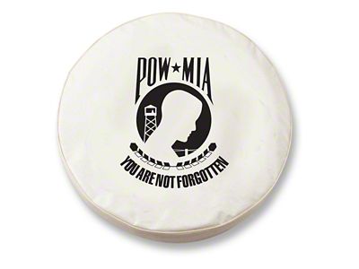 POW-MIA Spare Tire Cover; White (66-18 Jeep CJ5, CJ7, Wrangler YJ, TJ & JK)