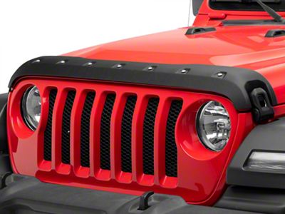 Premium Bolt-On Look Hood Deflector; Textured (18-25 Jeep Wrangler JL)