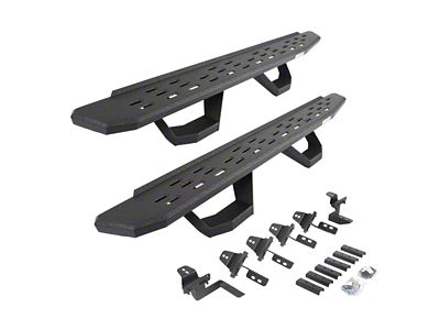 Go Rhino RB30 Running Boards with Drop Steps; Protective Bedliner Coating (07-18 Jeep Wrangler JK 4-Door)