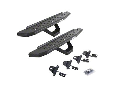 Go Rhino RB30 Running Boards with Drop Steps; Protective Bedliner Coating (07-18 Jeep Wrangler JK 2-Door)