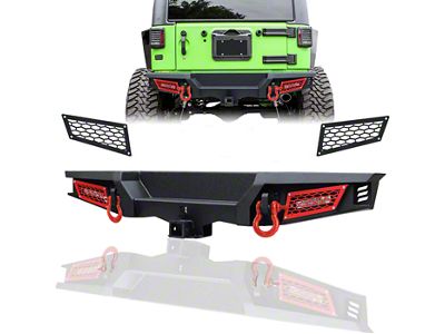 Rear Bumper with LED Lights and Hitch Receiver (07-18 Jeep Wrangler JK)