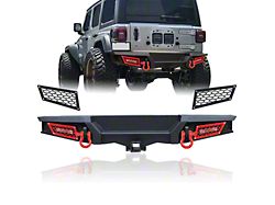 Rear Bumper with LED Lights and Hitch Receiver (18-26 Jeep Wrangler JL)