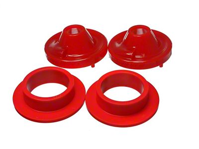 Rear Coil Spring Isolators; Red (18-25 Jeep Wrangler JL)