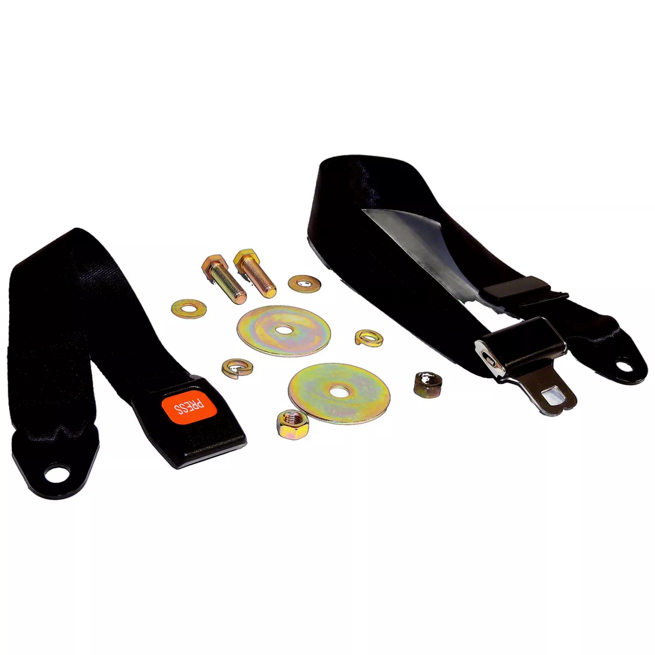 Jeep Wrangler 2-Point Non-Retractable Rear Seat Belt; Black (76-95 Jeep CJ7  & Wrangler YJ) - Free Shipping