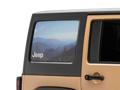 Jeep Licensed by RedRock Rear Side Window Decals; Mountain (07-18 Jeep Wrangler JK 4-Door)