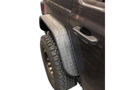Rear Tube Fender Flares; Aluminum Diamond Plate (18-25 Jeep Wrangler JL)