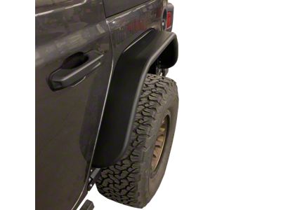 Rear Tube Fender Flares; Black (18-25 Jeep Wrangler JL)