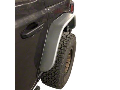 Rear Tube Fender Flares; Raw (18-25 Jeep Wrangler JL)