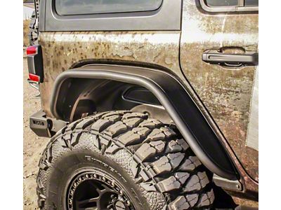 Rear Tube Fenders; Textured Black (18-25 Jeep Wrangler JL)