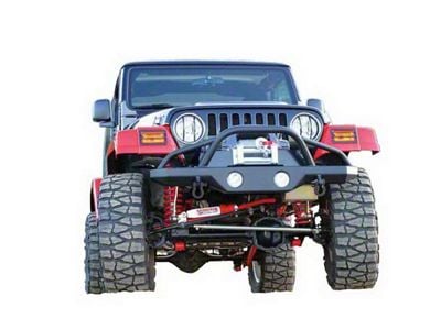 Recovery Front Bumper with Stinger; Textured Black (76-06 Jeep CJ5, CJ7, Wrangler YJ & TJ)