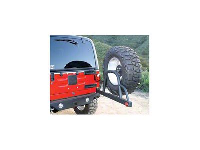 Recovery HD Rear Bumper with Swing Away Tire Mount; Textured Black (87-06 Jeep Wrangler YJ & TJ)