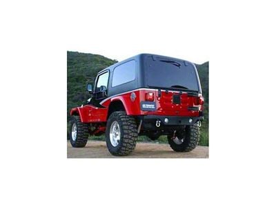 Recovery Rear Bumper with Hitch Receiver; Semi-Gloss Black (07-18 Jeep Wrangler JK)