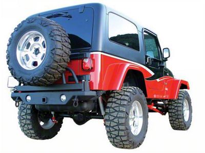 Recovery Rear Bumper with Swing Away Tire Mount; Black (87-06 Jeep Wrangler YJ & TJ)
