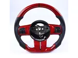 Red Carbon Fiber and Black Leather Custom Steering Wheel with Red Stitching and Black Stripe (07-18 Jeep Wrangler JK)