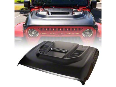 Red Rock Series Hood with Functional Air Vents; Unpainted (18-25 Jeep Wrangler JL)