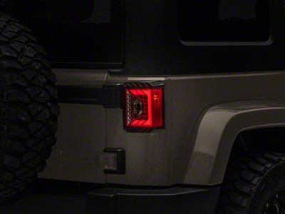 Renegade Series LED Tail Lights; Black Housing; Smoked Lens (07-18 Jeep Wrangler JK)