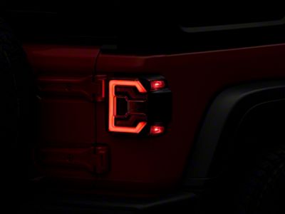 Renegade Series Offroad Sequential LED Tail Lights; Black Housing; Clear Lens (18-25 Jeep Wrangler JL w/ Factory Halogen Tail Lights)