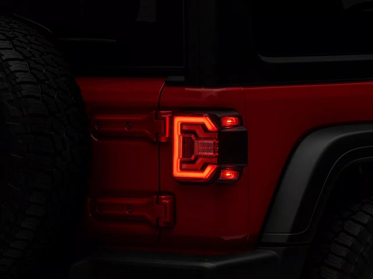 Form Lighting Jeep Wrangler LED Tail Lights; Black Housing