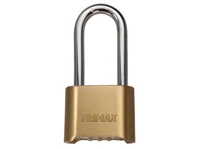 Resettable Combination Padlock; Solid Brass Body; 2-1/4-Inch x 5/16-Inch Shackle