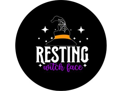 Resting Witch Face Spare Tire Cover with Camera Cutout; Black (18-25 Jeep Wrangler JL)