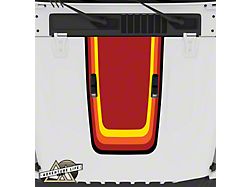 Retro Sunset Stripe Hood Graphic with Washer Nozzle Cutouts; Matte (18-26 Jeep Wrangler JL, Excluding Rubicon)
