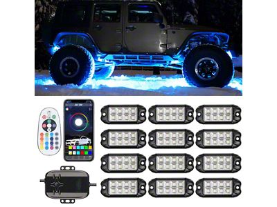 RGBW 12-Pod LED Rock Lights (Universal; Some Adaptation May Be Required)