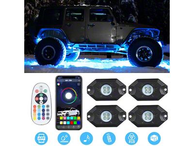RGBW 4-Pod Mini LED Rock Lights (Universal; Some Adaptation May Be Required)
