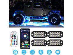 RGBW LED Rock Lights; Set of 4 (Universal; Some Adaptation May Be Required)