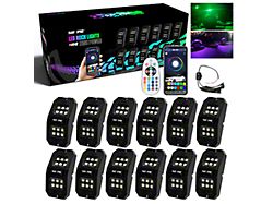 RGBW Rectangle Series LED Rock Lights; 12-Piece (Universal; Some Adaptation May Be Required)