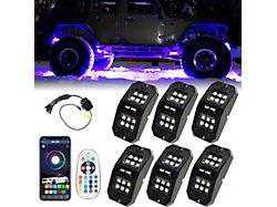 RGBW Rectangle Series LED Rock Lights; 6-Piece (Universal; Some Adaptation May Be Required)