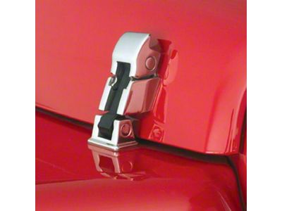 Rock Runner Hood Catch Kit; Polished (97-06 Jeep Wrangler TJ)