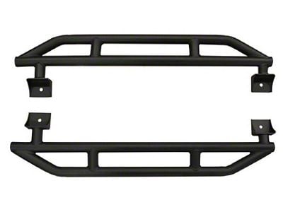 Rock Sliders; Texturized Black (07-18 Jeep Wrangler JK 2-Door)