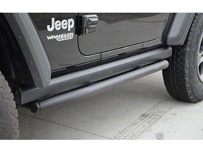 Rock Sliders; Texturized Black (18-25 Jeep Wrangler JL 2-Door)