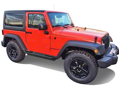 Rocker Armor Side Step Bars; Matte Black (07-18 Jeep Wrangler JK 2-Door)