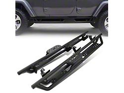 Rocker Panel Guard Nerf Bar Running Boards; Textured Matte Black (07-18 Jeep Wrangler JK 4-Door)