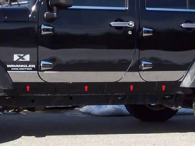 Rocker Panel Trim; Lower Kit; Stainless Steel (07-18 Jeep Wrangler JK 4-Door)
