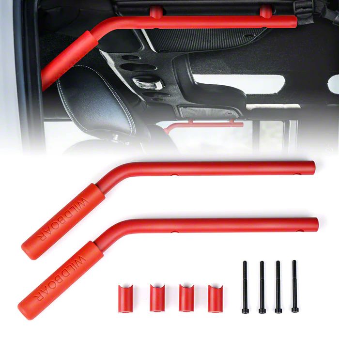 4PCS Black Aluminum Grab Handles For 2007-2017 Jeep JK Wrangler Unlimited