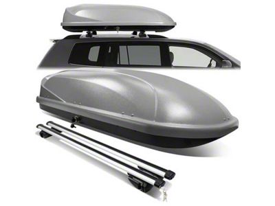Roof Rack Cross Bars with Lockable Cargo Box; 53-Inch Cross Bars; Gray (Universal; Some Adaptation May Be Required)